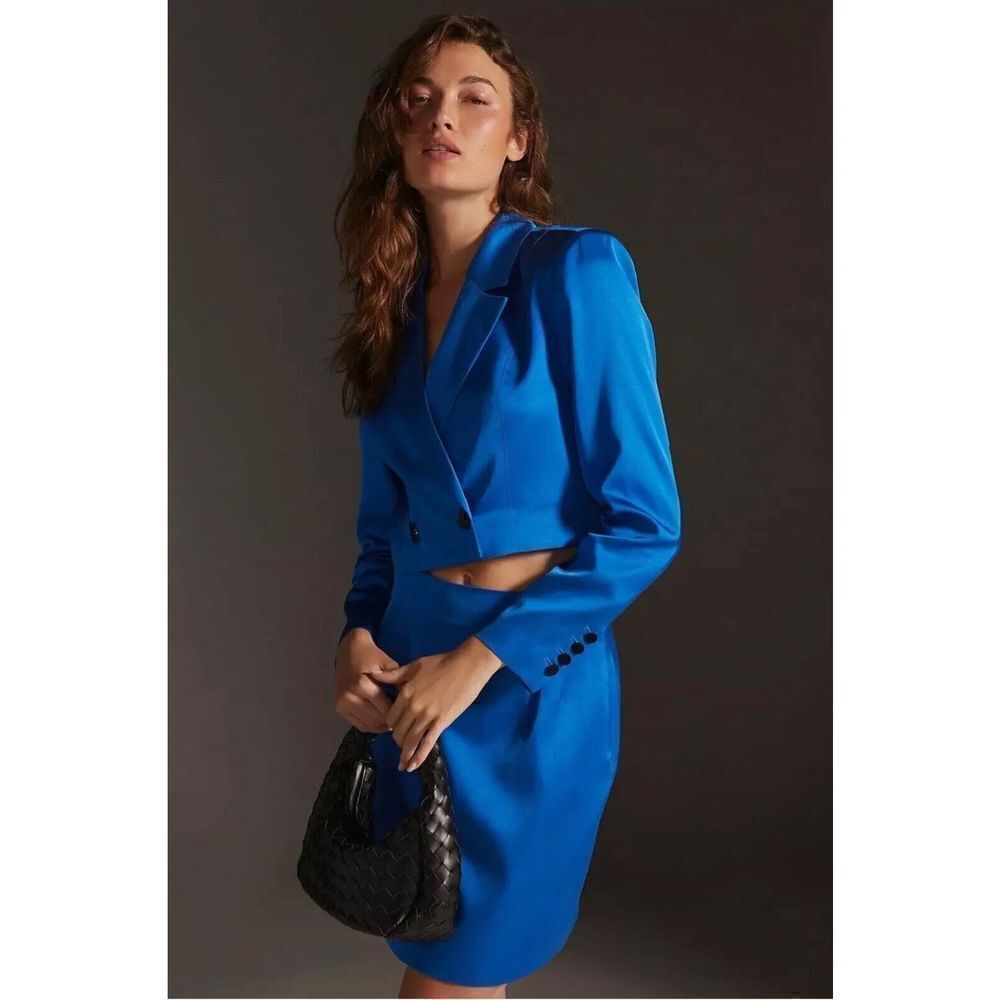 Anthropologie - Mare Mare size L
Blazer Top Jacket Mini Skirt Set Blue